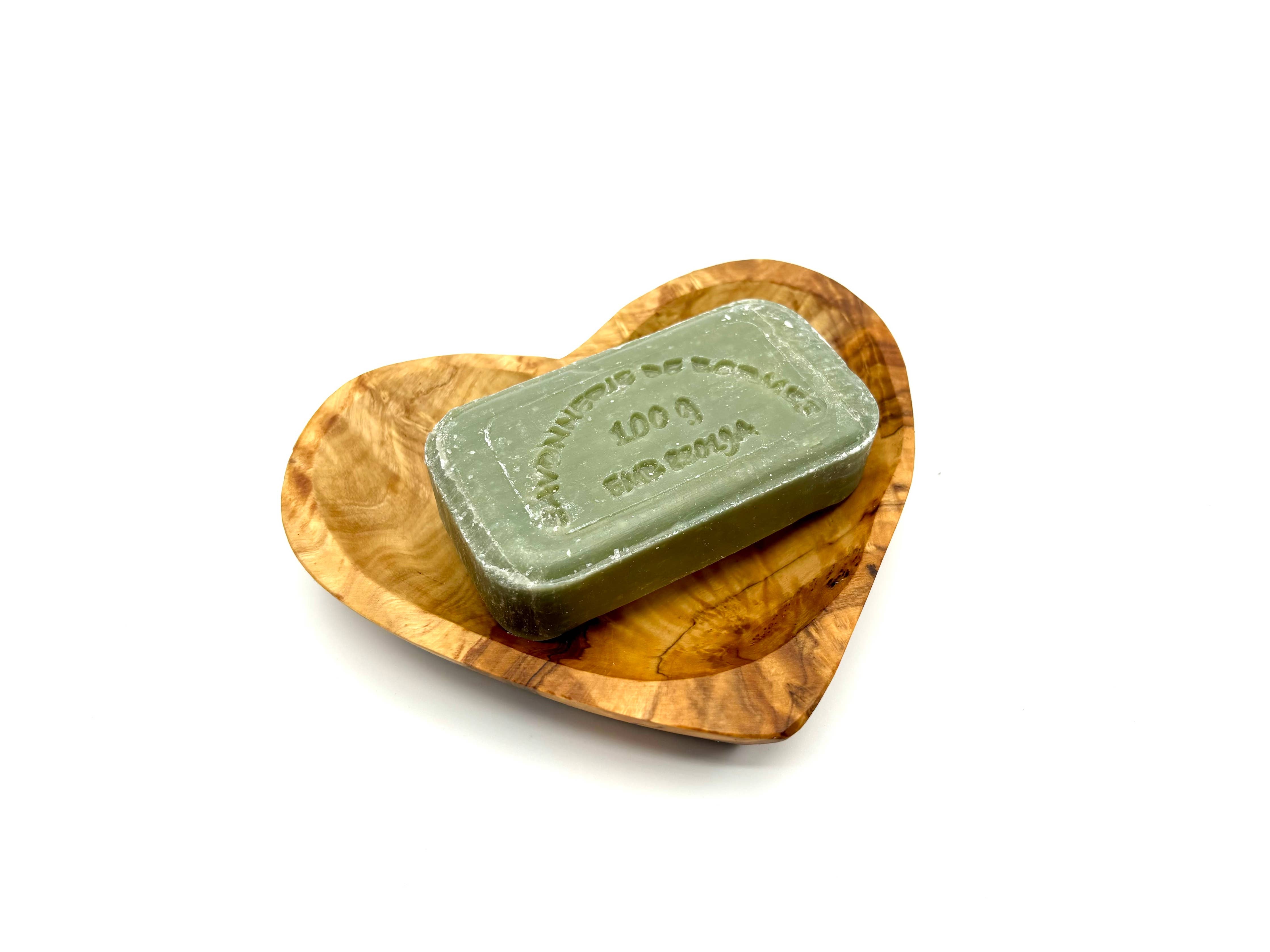 olivenholz-erleben | Seifenschale Herzform aus Olivenholz | gefertigt in Deutschland