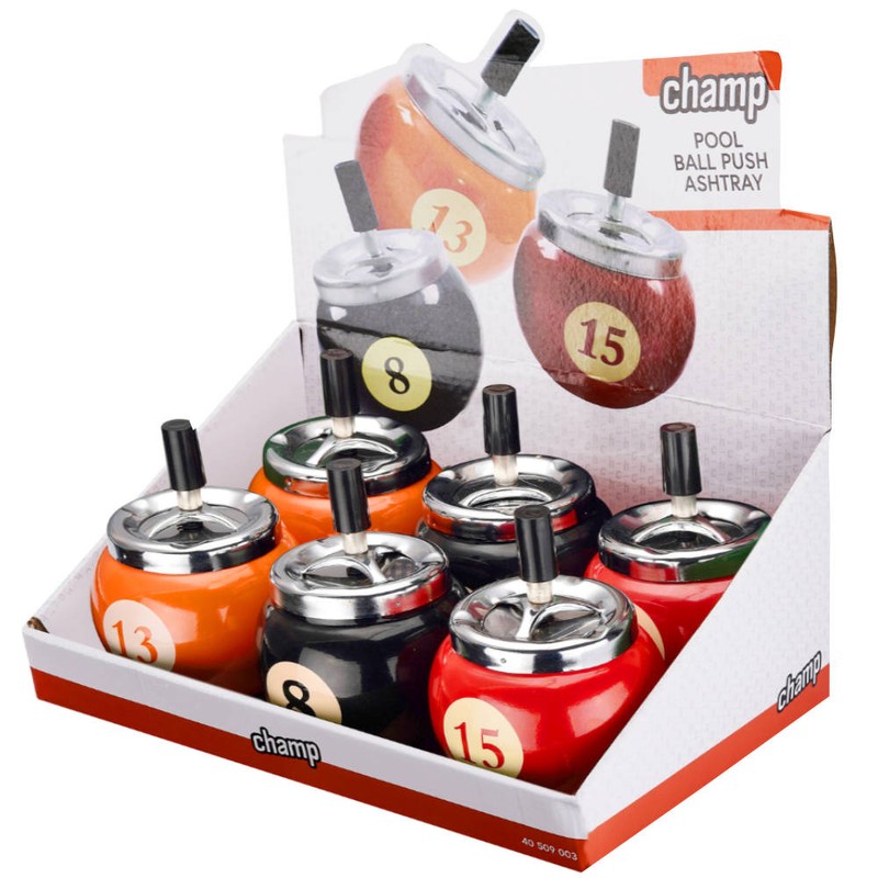 Billard Kugel DREH-ASCHENBECHER Aschenbecher Drehaschenbecher Ø9cm