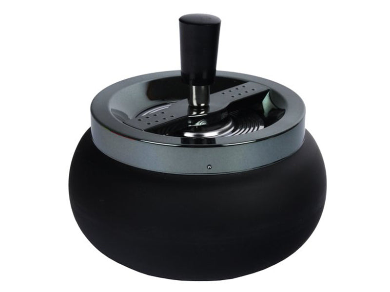 XL DREH-ASCHENBECHER Aschenbecher Drehaschenbecher MATT SCHWARZ Ø13cm