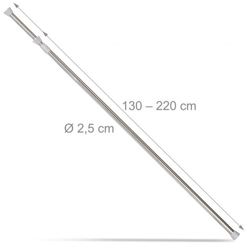 Teleskop Duschstange DUSCHVORHANGSTANGE Vorhangstange Teleskopstange Kleiderstange aus Edelstahl 130-220cm