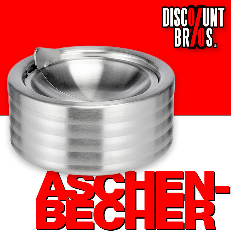 KLAPP-ASCHENBECHER Edelstahl Aschenbecher Ø12cm