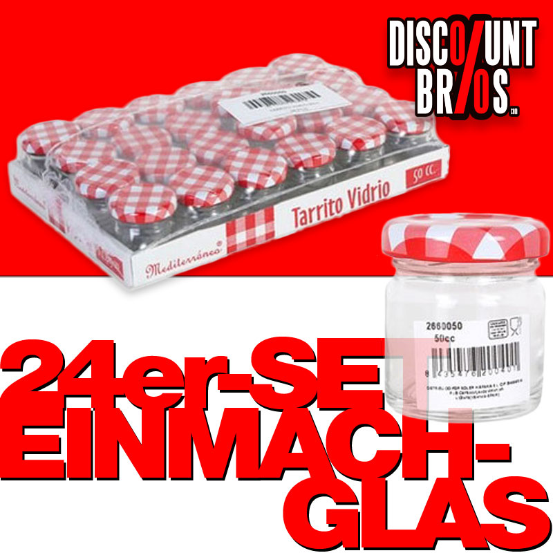24er-Set 50ml EINMACHGLÄSER Einmachglas Konfitürenglas GLAS RUND