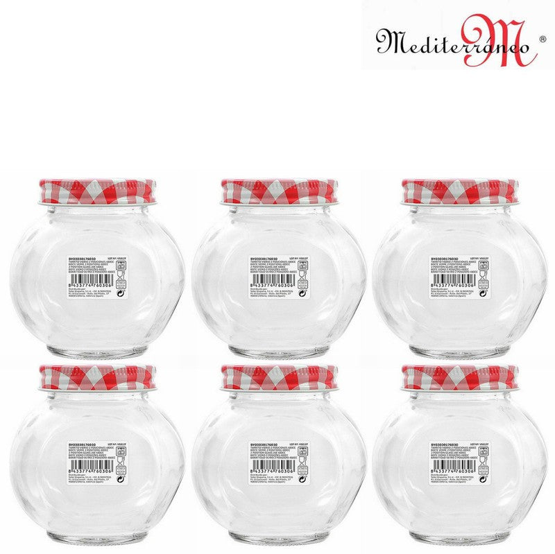 6er-Set 480ml Mediterraneo EINMACHGLÄSER Vorratsglas Einmachglas Konfitürenglas GLAS