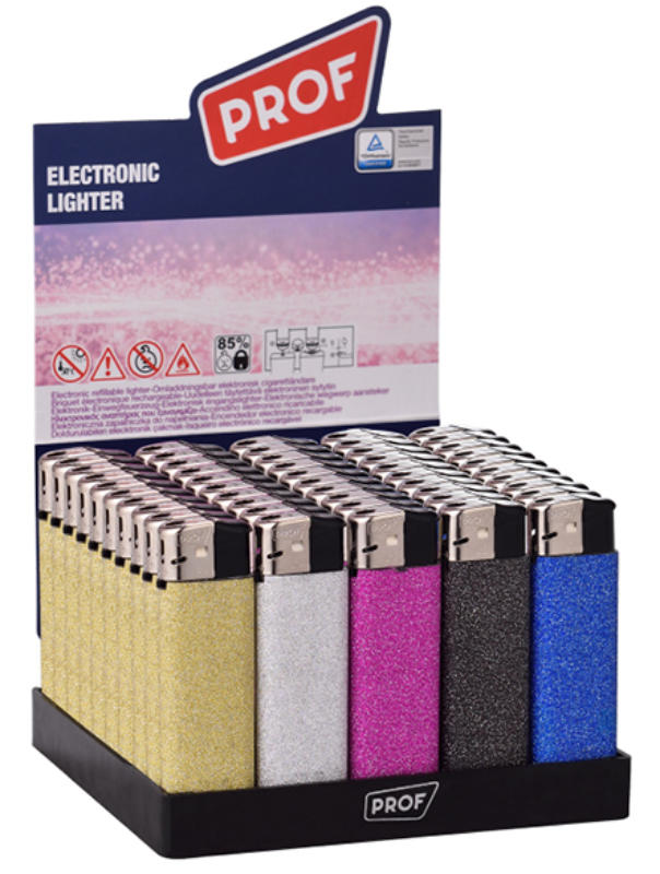 10 Stk. Elektronik FEUERZEUGE farbig GLITZER