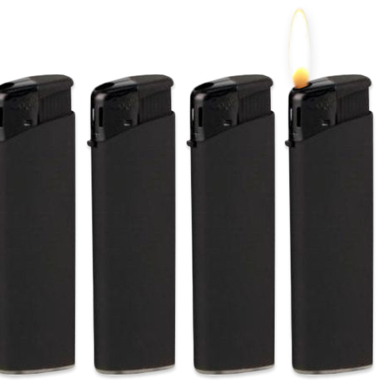 10 Stk. WILD FIRE Elektronik FEUERZEUG Mattschwarz FULL BLACK nachfüllbar aus Verkaufsdisplay