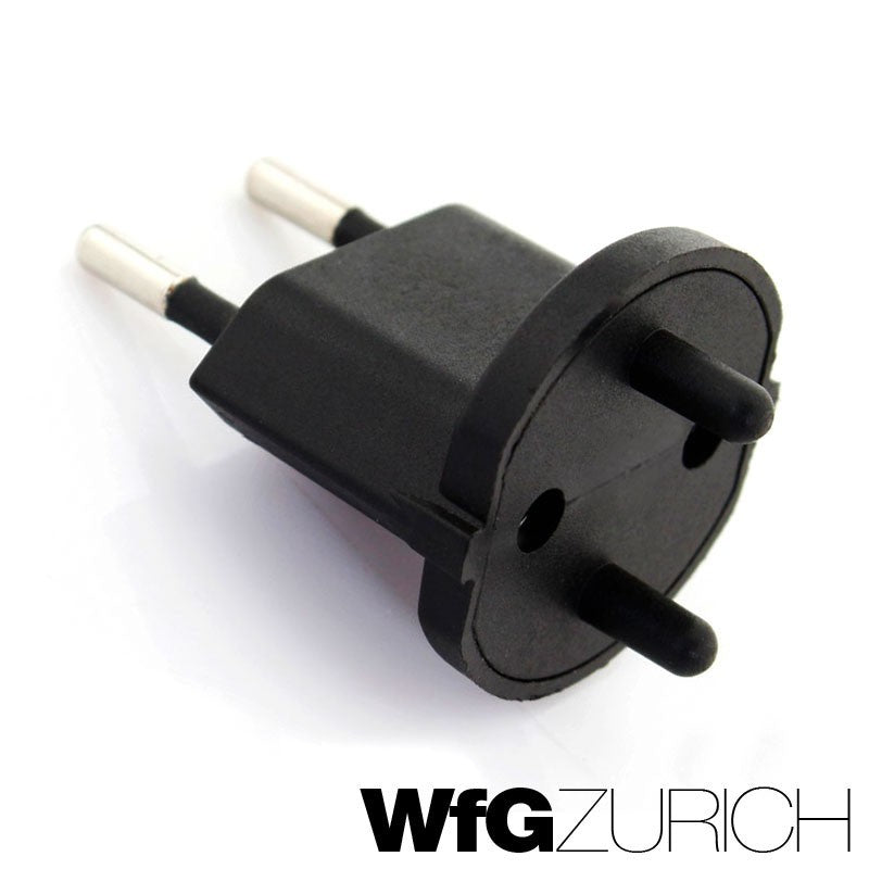Permanent Fixadapter Fix-Adapter Stecker OHNE Montagehilfe SCHUKO (Typ F CEE 7) zu Schweiz (T11) 2-polig teilisoliert