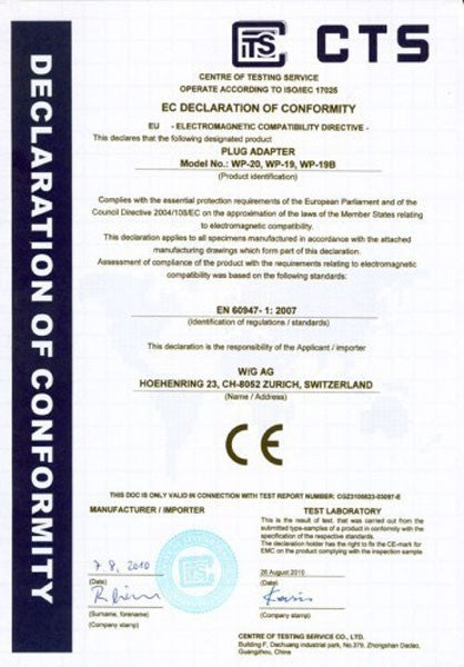Permanent Fix-Adapter Stecker SCHUKO (Typ F CEE 7) zu Schweiz (T11) Fixadapter 2-polig teilisoliert