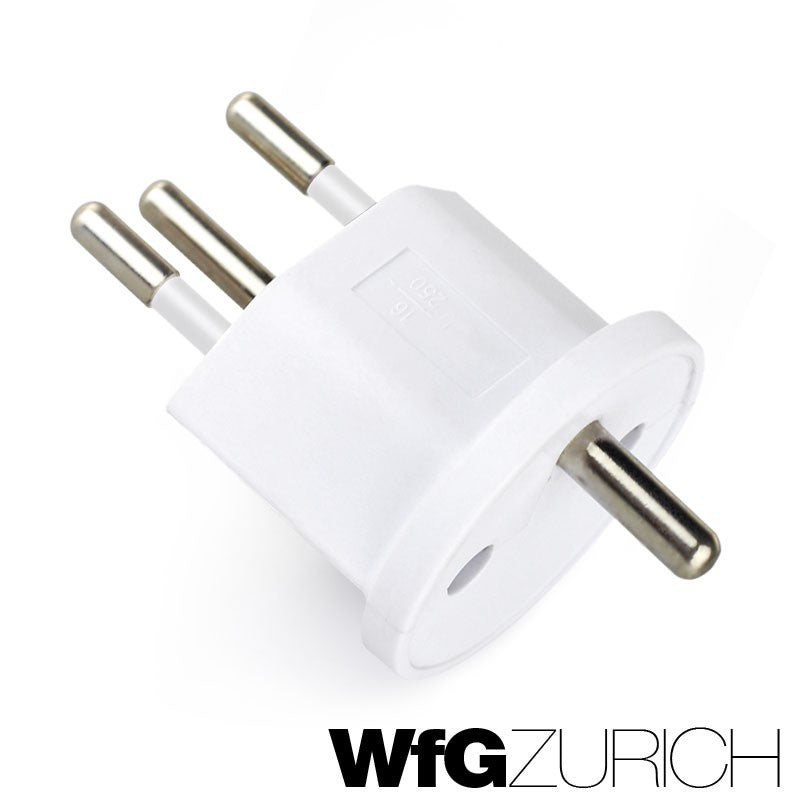 10 Stk. Permanent Fix-Adapter Stecker SCHUKO (Typ F CEE 7) zu Schweiz (T12) Fixadapter 3-polig teilisoliert