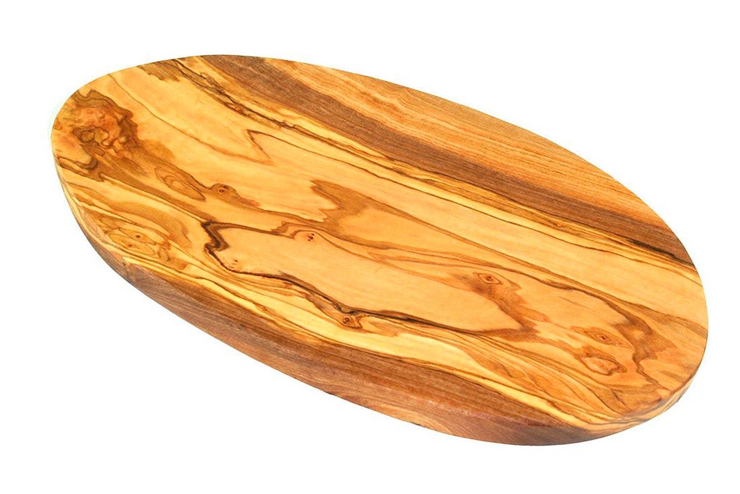 olivenholz-erleben | Schneidebrett – Frühstücksbrett oval 30 × 16 cm Olivenholz