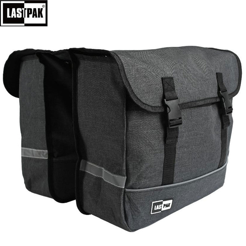 LASTPAK Velo- Fahrrad- DOPPEL- GEPÄCKTASCHEN Canvas Fahrradtasche für Gepäckträger 35l GRAU