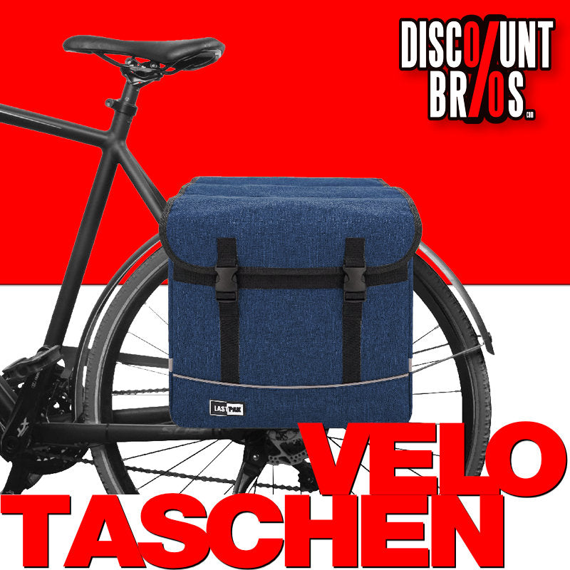 LASTPAK Velo- Fahrrad- DOPPEL- GEPÄCKTASCHEN Canvas Fahrradtasche für Gepäckträger 35l BLAU