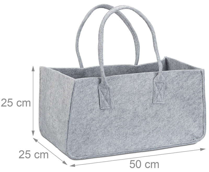 Tragetasche Filztasche Tasche für Kaminholz aus Filz 50 × 25 × 25 cm