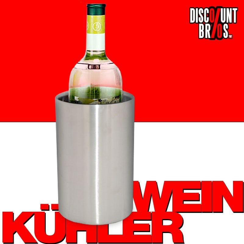 Flaschenkühler WEINKÜHLER Edelstahl doppelwandig 19cm