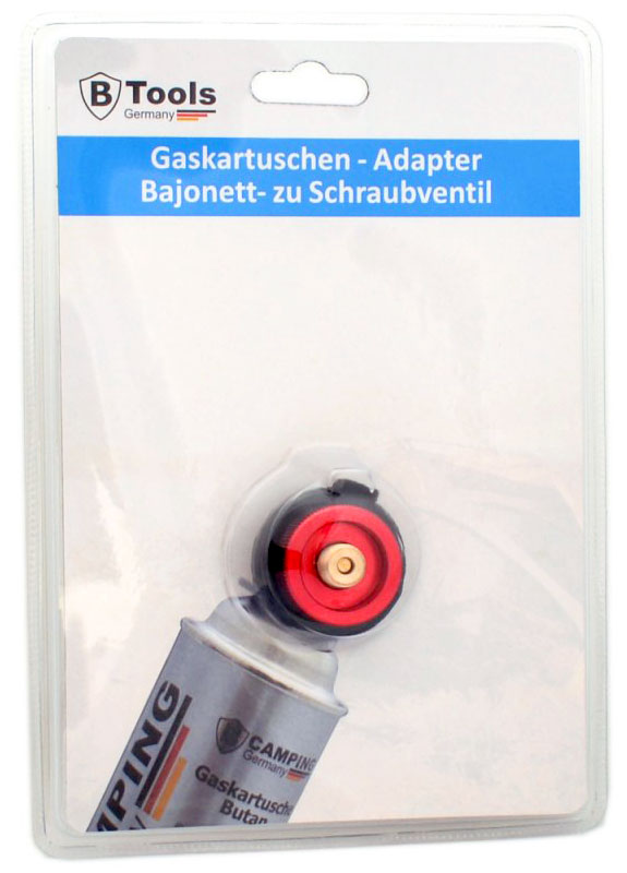 B-TOOLS Gaskartuschen VENTIL ADAPTER Bajonett- zu Schraubventil