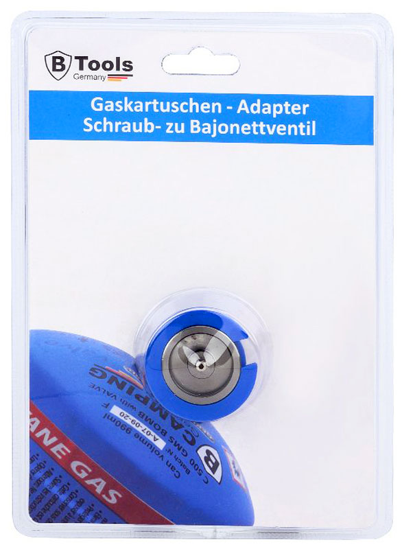 B-TOOLS Gaskartuschen VENTIL ADAPTER Schraub- zu Bajonettventil