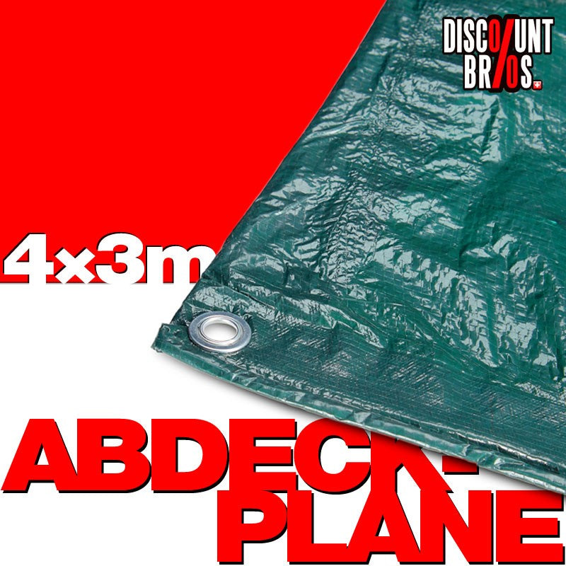 70g/m² Gewebeplane ABDECKPLANE Blache Plane mit Ösen GRÜN 4×3m