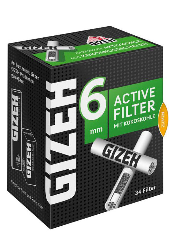 340 Stk. GIZEH BLACK® Tips Aktivkohlefilter Filter Zigarettenfilter 6mm EXTRA-SLIM