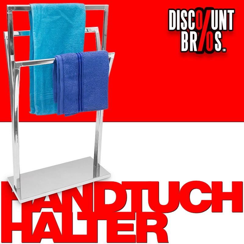 Relaxdays Handtuchständer Edelstahl mit 3 Stangen, freistehend