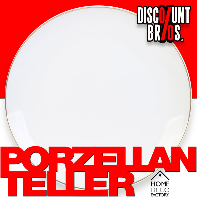 Kleiner weisser TELLER mit Goldrand – Frühstücks- oder Dessertteller aus Porzellan von HOME DECO FACTORY Ø20cm