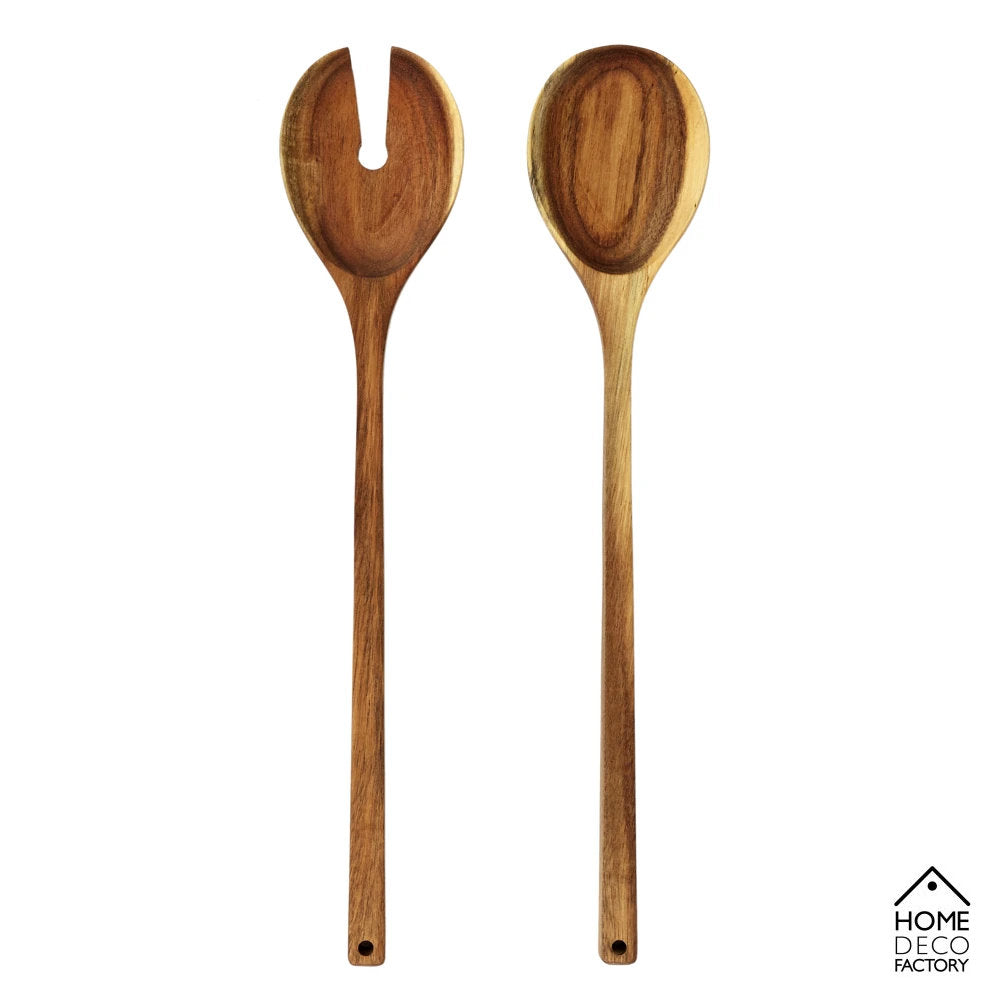 Home Deco Factory Salatbesteck aus Akazienholz, 36 cm, 2-teilig