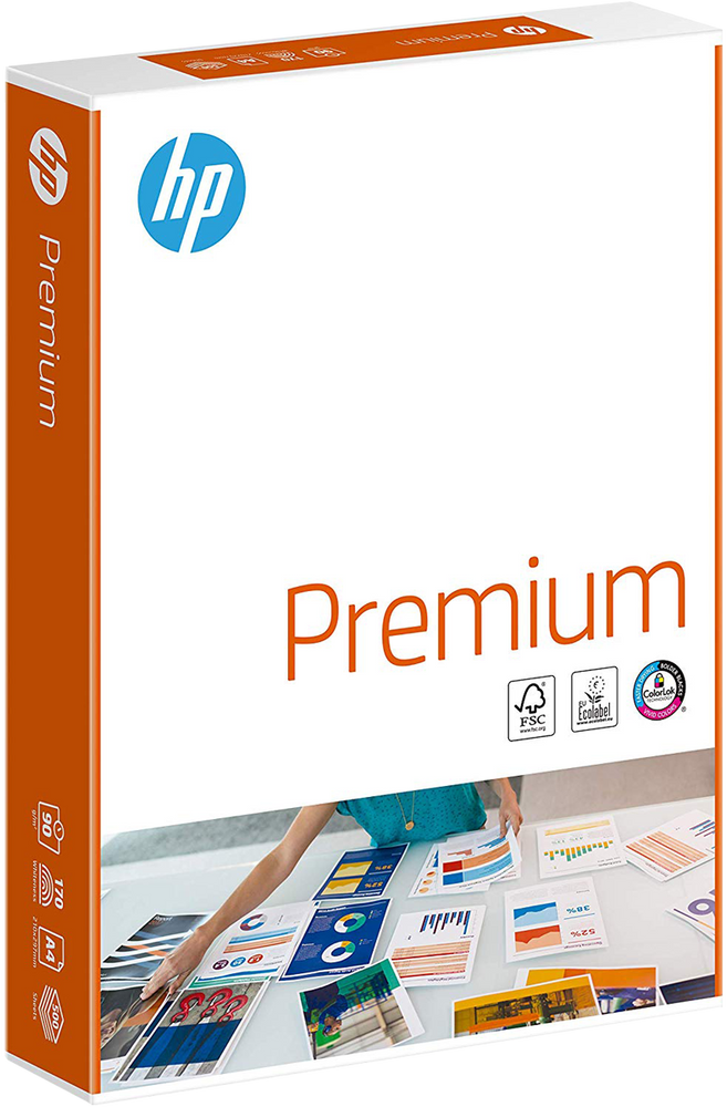 500 Blatt HP CHP852 Premium KOPIERPAPIER Inkjet-Papier, A4 90g/m², beidseitig matt (ehemals CHP235 & Bright White CHP1825A)