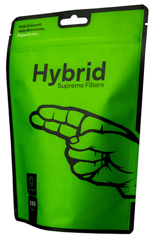 250 Stk. Hybrid Supreme Filters AKTIVKOHLEFILTER 6,4mm EXTRA-SLIM