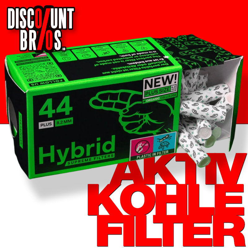 Hybrid Supreme AKTIVKOHLEFILTER 8,2 mm Plus Size (44 Stück)