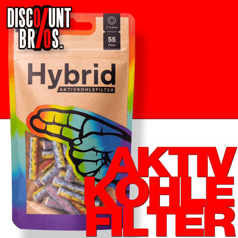 Hybrid Supreme AKTIVKOHLEFILTER 6.4 mm Extra Slim (55 Stück) – Special Edition – Rainbow