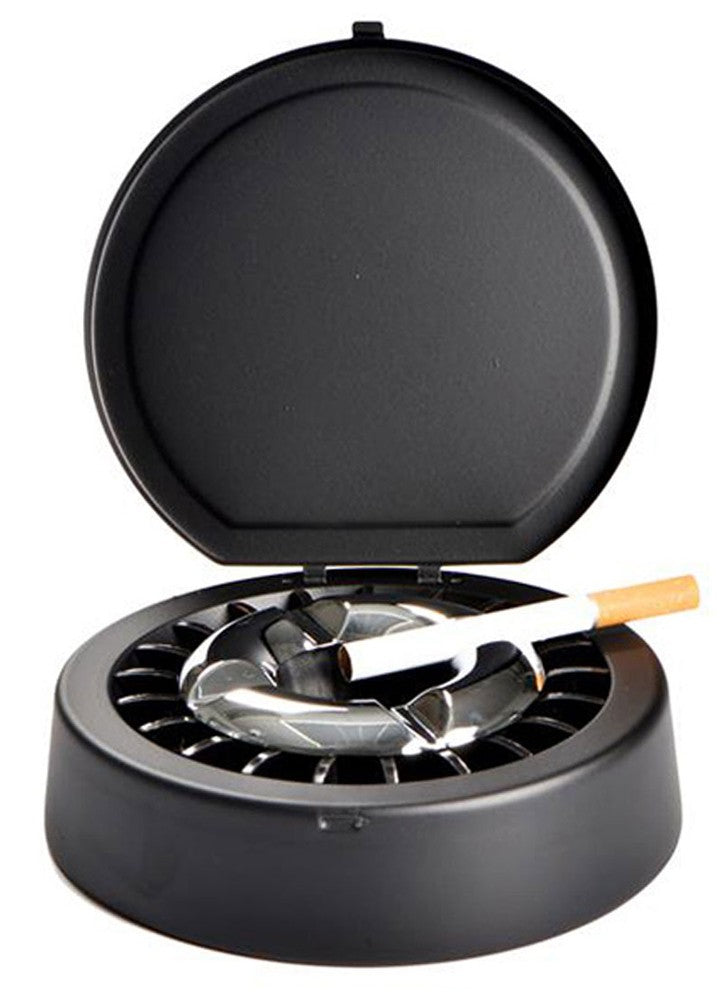 Aschenbecher mit Deckel KLAPP-ASCHENBECHER Ascher SCHWARZ Ø14cm