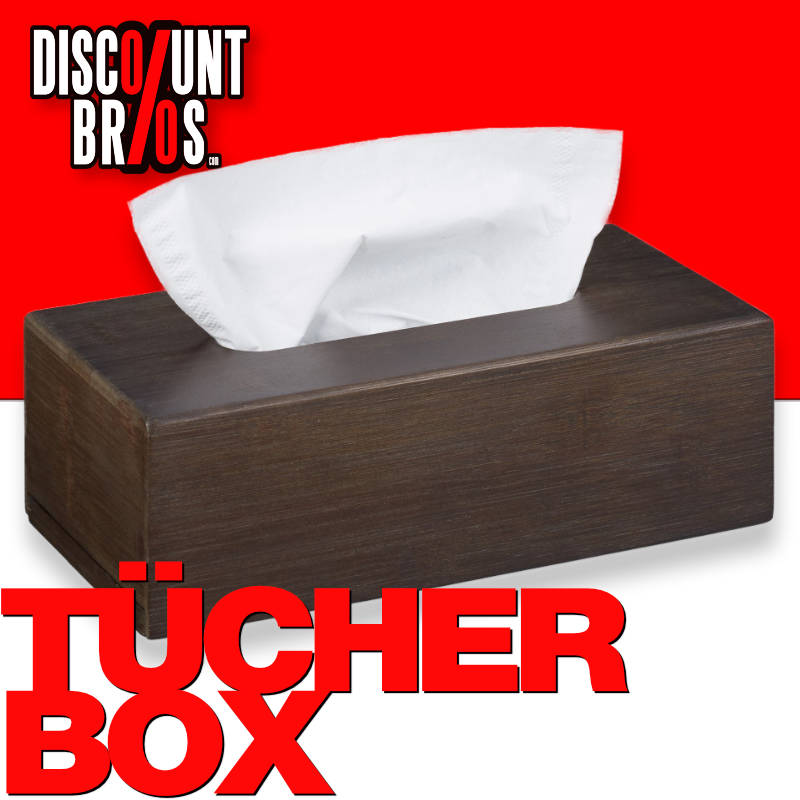 Bambus KOSMETIKTÜCHERBOX ovale Öffnung DUNKELBRAUN 24 cm