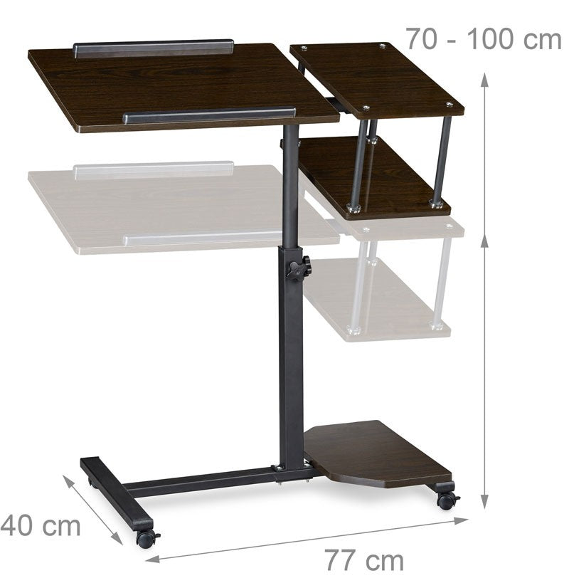 Mobiler Beistelltisch XL LAPTOPTISCH Stehtisch Stehpult Notebooktisch SCHWARZ