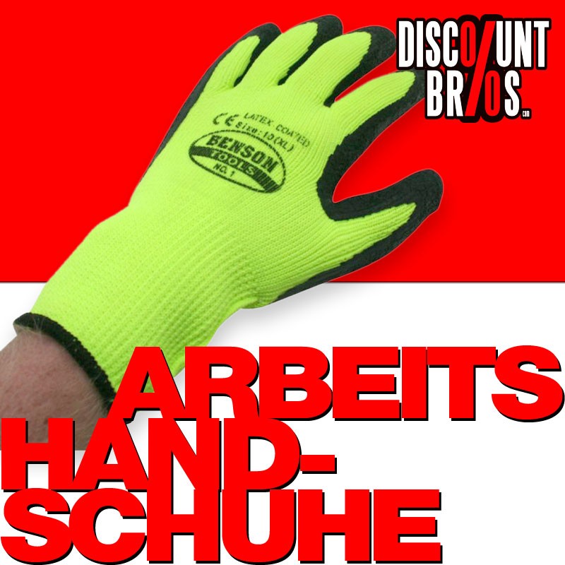 Arbeitshandschuhe HANDSCHUHE Latex beschichtet Riggerhandschuhe GRÜN Gr. 10 XL