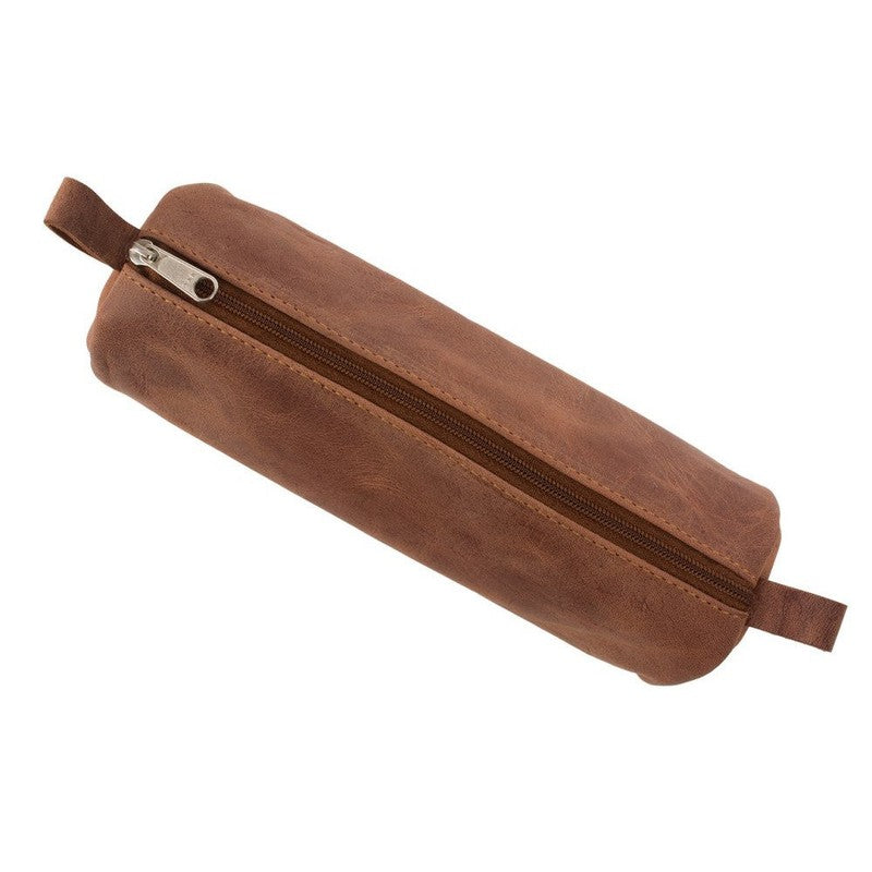 Stiftemäppchen ETUI aus braunem Wildleder