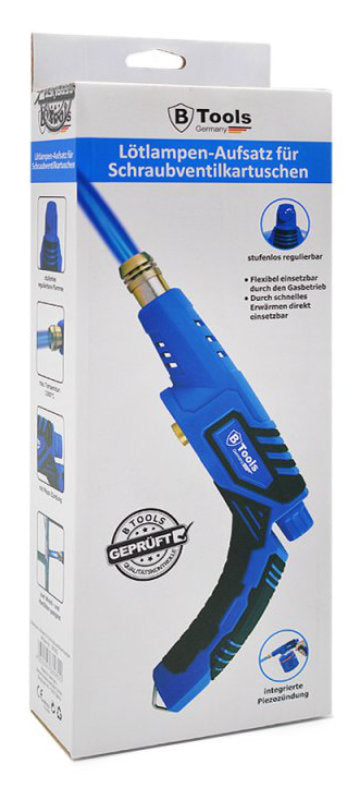 B-TOOLS Gasbrenner Lötbrenner Lötpistole Lötlampe für Schraubventil-Gaskartuschen