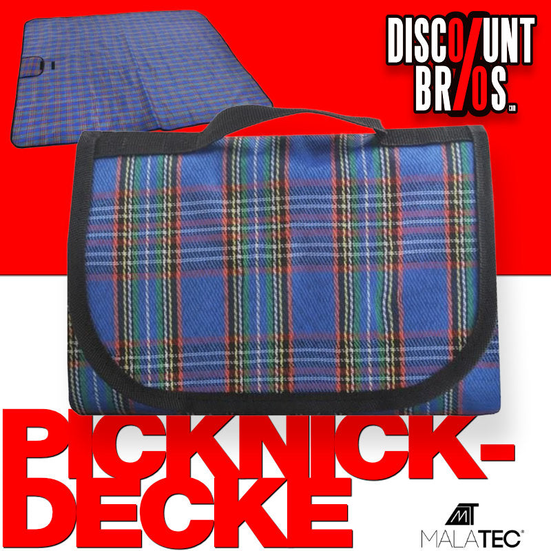 MALATEC Strand- und Picknickdecke DECKE Outdoordecke BLAU 180×145cm