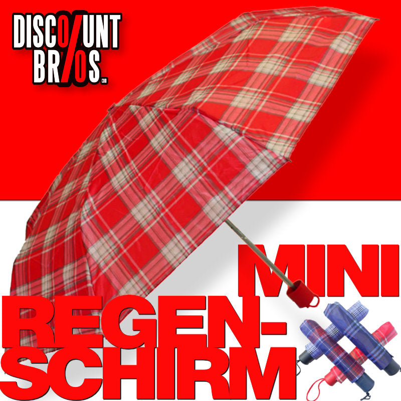 Mini Notfall REGENSCHIRM Taschen-Regenschirm GEMUSTERT Ø100cm