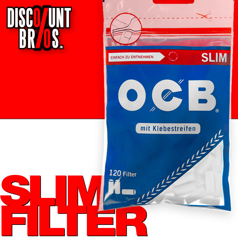 120 Stk. OCB Filter Tips SLIM mit Klebestreifen