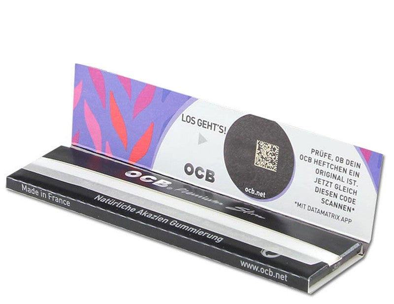 50 × OCB PREMIUM King Size Papers Black Schwarz Zigarettenpapier 32 Blatt 109×44mm