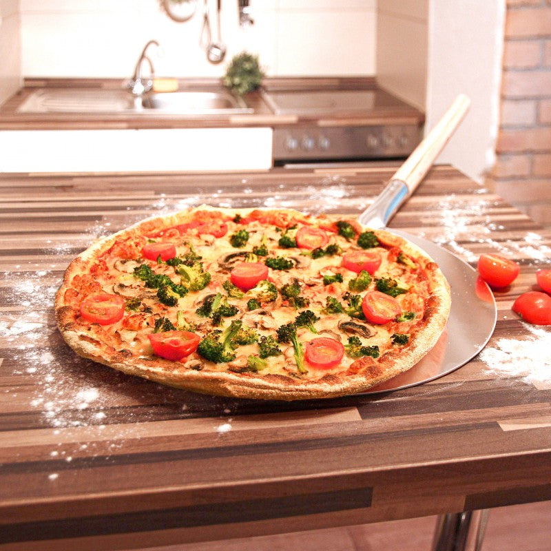 Runde Pizzaschaufel Brot und Pizzaschieber mit Holzgriff
