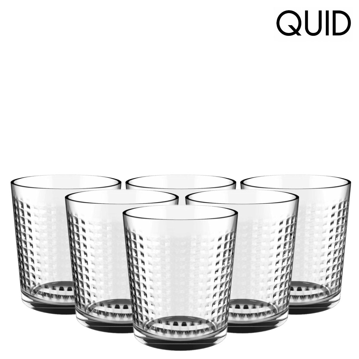 Quid Urban Square Trinkglas 360 ml mit markanter Oberflächenstruktur