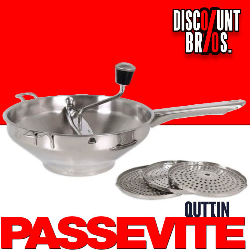 Passevite Passiermühle Edelstahl mit 3 Siebeinsätzen Ø24 cm