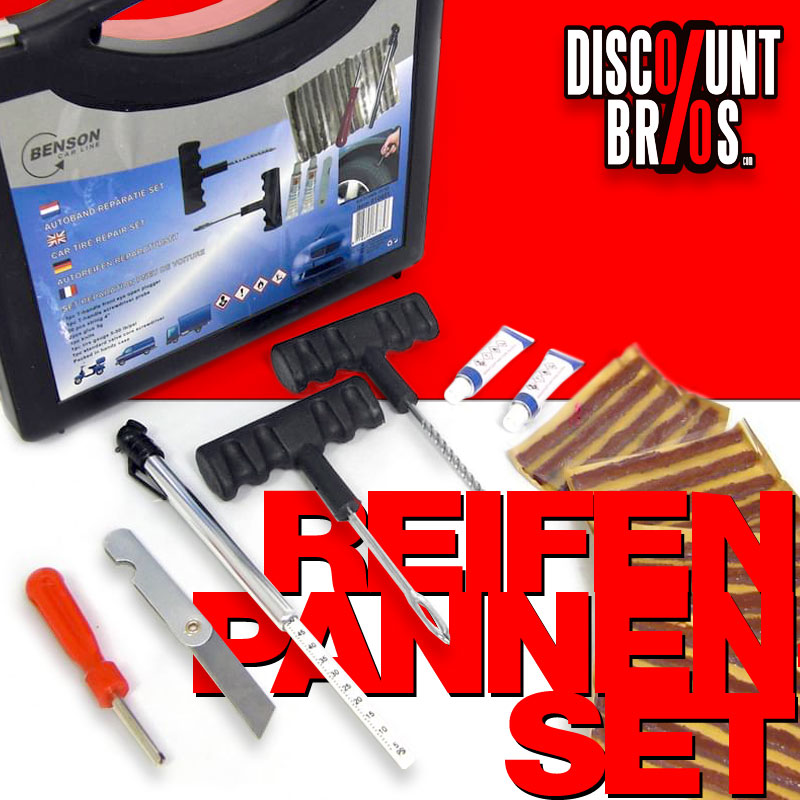 Autoreifen Reparatur REIFEN PANNEN SET Reifenreparatur Pneu Flicken KFZ Auto 28tlg.