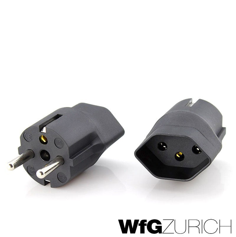 10 Stk. Übergangs-Stecker REISEADAPTER Schweiz / CH (T13) > EU / SCHUKO (Typ F CEE 7)