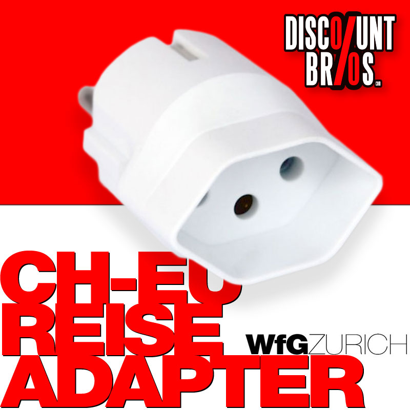 100 Stk. Übergangs-Stecker REISEADAPTER Schweiz / CH (T13) > EU / SCHUKO (Typ F CEE 7)