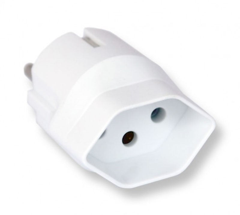 10 Stk. Übergangs-Stecker REISEADAPTER Schweiz / CH (T13) > EU / SCHUKO (Typ F CEE 7)