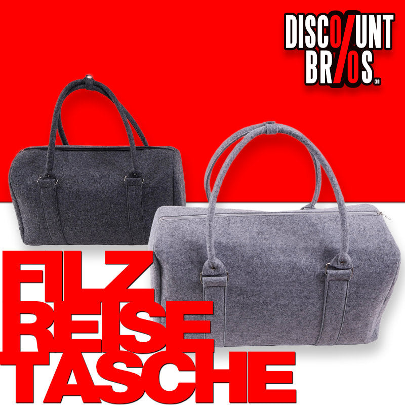 Reisetasche aus Filz 50 × 30 × 23 cm, Hellgrau oder Dunkelgrau