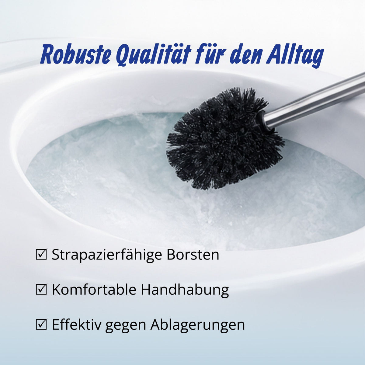 Relaxdays WC-Bürsten-Set schwarz mit Edelstahlgriff und fünf Köpfen, Herstelleransicht 3