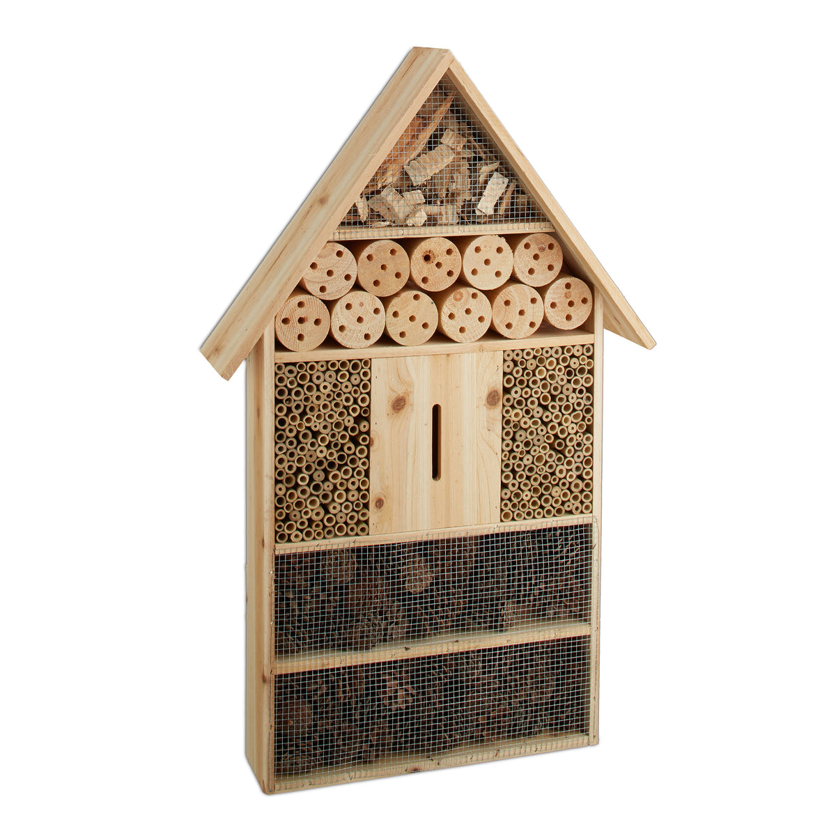 Relaxdays Insektenhotel natur XL mit sieben Nistbereichen