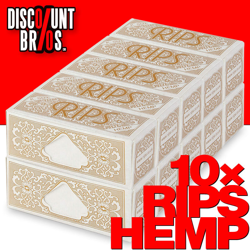 10 × RIPS HEMP Hanf King Size Papers Braun Zigarettenpapier Rolle 5m×53mm