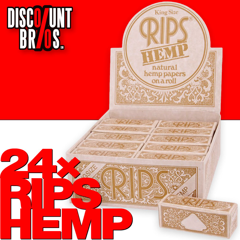 24 × RIPS HEMP Hanf King Size Papers Braun Zigarettenpapier Rolle 5m×53mm